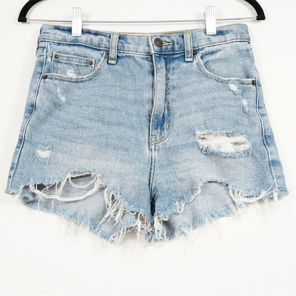 Abercrombie & Fitch High Rise Short Cut Off Denim Jean Light Wash Size 26/2